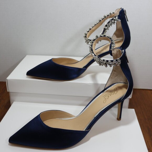 Badgley Mischka Jewel Raleigh Pointed Toe Ankle Strap Pump - Picture 2 of 3